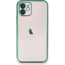 Dorasan Apple iPhone 12 Kılıf Razer Lensli Silikon - Yeşil