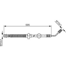 Bosch Dpmix-Hb Fren Hortumu Arka Sağ P407 04- P508 10- C5 06- C6 05- 640MM M10
