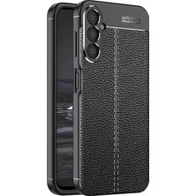A24 Için Kılıf Deri Dokulu Silikon Siyah Galaxy A24 ile Uyumlu Kılıf - Siyah