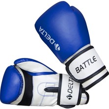 Delta Battle Dura-Strong Mavi-Beyaz Boks Eldiveni Kaliteli PVC Malzemeden Üretilmiştir