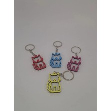 Minimalist Kedi Silüeti Anahtarlık - 3D Baskı - Siyah