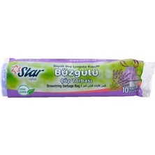 Muhtelif Starplus Çöp Poşeti Büyük Boy Büzgülü Lavanta Ebat 65X70