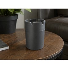 Bezos 3D Baskı Küllük Sigara Dinlendirme Yuvalı Dekoratif Kül Tablası Masaüstü ve Araç Içi Gri