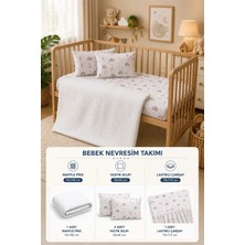 Bebek Pamuk Waffle Pike Çarşaf Takımı 4lü Set