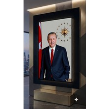 Recep Tayyip Erdoğan Reis Başkan Başkomutan Uzun Adam Rte 4mm Tamperli Uv Baskı Cam Tablo Ev Ofis Duvar Dekor Hediyelik Tablo Premium Marka Canlı Deluxe UHD Baskı Gerçek Cam