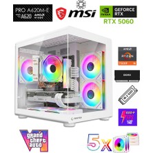 Zeiron Mini X50 AMD Ryzen 5 7500F-MSI A620M-B/Geforce RTX 5060 X2 ICE/512GB M.2/16GB DDR5 Beyaz-Oem Oyuncu Paket