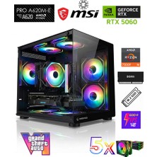 Zeiron GTA-VI Mini AMD Ryzen 5 7500F-MSI A620M-B/Geforce RTX 5060 X2 ICE/512GB M.2/16GB DDR5 Siyah-Oem Oyuncu Paket