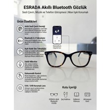 Esrada Akıllı Bluetooth Gözlük | Sesli Çeviri, Müzik ve Telefon Görüşmesi | Mavi Işık Korumalı ES203 C02 53-18-140