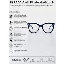 Esrada Akıllı Bluetooth Gözlük | Sesli Çeviri, Müzik ve Telefon Görüşmesi | Mavi Işık Korumalı ES203 C01 53-18-140