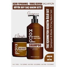 Motto Plus Professional Yavaş Uzayan - Aşırı Yıpranmış Saçlar İçin Tuzsuz Keratinli 2'li Saç Bakım Seti (Şampuan - Maske)