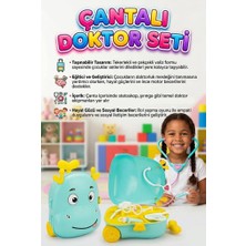Farbu Oyuncak Valizli Doktor Seti! 7 Parça Doktor Aletli Hayvan Figürlü Taşınabilir Tekerlekli Çantalı Oyun Seti