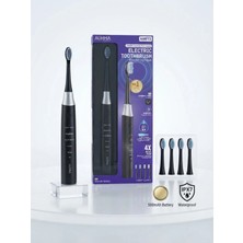 Auhma Aura Akse Sonic Titreşimli Akıllı Elektrikli Diş Fırçası - 5 Modlu, Ipx7 Su Geçirmez, 4 Yedek Başlıklı