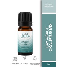 Just Herbs Çay Ağacı & Okaliptus Mix 5 ml Uçucu Yağ Karışımı %100 Saf ve Doğal