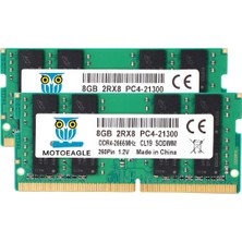 Motoeagle 16 GB (2x8 Gb) Ddr4 2666 Mhz Pc4 -21300 Pc4 -2666V 2rx8 CL19 Sodımm 1.2V 260PIN Ecc Olmayan So - Dımm Dizüstü Bilgisayar Dizüstü Ram Bellek Modülü