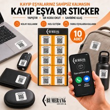 Ebumerang Qr Kodlu Akıllı Kayıp Eşya Bulma Sistemi - Dijital Takip Etiketi 10'lu Set