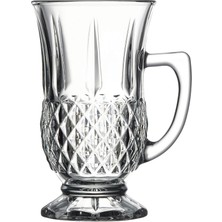 Paşabahçe İstanbul Kulplu Bardak P55671 6'lı Cam Set Şeffaf Desenli Şık Sunum İçin