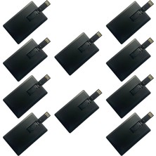 Fenglangrong 10'lu Paket USB Flash Sürücü, Siyah 32GB Kredi Banka Kartı Şekli Flash Sürücü Memory Stick U Disk Başparmak Hediye USB Stick Düz