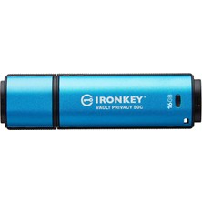 Kingston Ironkey Vault Privacy 50 Fıps 197 Type-C Sertifikalı ve Daha Fazla Veri Koruması Için Xts-Aes 256 Bit Şifreli USB Çubuğu - IKVP50C/16GB