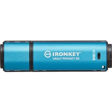 Kingston Daha Fazla Veri Koruması Için Kingston Ironkey Vault Privacy 50 Fıps 197 Sertifikalı ve Xts-Aes 256 Bit Şifreli USB Bellek - IKVP50/512GB