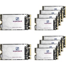 Superpard M.2 2242 64GB 10PACK Dahili SSD Sabit Sürücü 42MM, Sata Iıı 6gb, 3D Nand, Ultrabook'lar, Dizüstü Bilgisayar ve Masaüstü Bilgisayarlar Için B+M Key Dahili Katı Hal Sürücüleri
