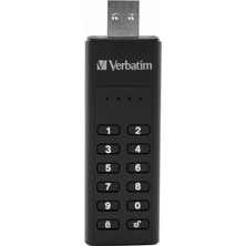 Verbatim Verbatım Tuş Takımı Güvenli USB Çubuğu I Usb-3.2 Gen 1 I 128GB I Şifre Korumalı ve Şifrelemeli Bellek Çubuğu I Dahil. Usb-A Uzatma Kablosu I Dizüstü Dizüstü Bilgisayar ve Co Için Usb-3 I Siyah