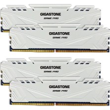 Gigastone [ddr4 Ram] Gıgastone Game Pro 32GB Kit (4X8GB) Ddr4 3200MHZ PC4-25600 CL16-18-18-40 Intel Xmp 2.0 Amd Ryzen 1.35V Udımm 288PIN Ecc Olmayan Tamponsuz Masaüstü Yüksek Performanslı Ram Beyaz