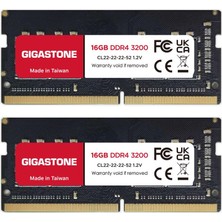 Gigastone [ddr4 Ram Yalnızca Dizüstü Bilgisayarlar Için] Gıgastone 32GB Kit (2X16GB) Ddr4 3200MHZ (2933/2666MHZ) PC4-25600 CL22 1,2V Sodımm 260PIN Ecc Olmayan Tamponsuz Dizüstü Bilgisayar Belleği Yüks