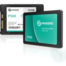 Phixero Phıxero P500 SSD 512 GB 2,5 Inç Sata Iıı Pc Dizüstü Bilgisayar Için Dahili Katı Hal Sürücüsü, 550 Mb/s'ye Kadar, 3D Nand Flash, Hızlı Sistem Başlatma