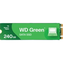 Western Digital Wd Green Sata SSD Dahili SSD 240 GB (Dizüstü ve Masaüstü Bilgisayarlarda Kullanım Için M.2 2280 Modülü, Slc Önbellekleme Teknolojisi, Darbeye Dayanıklı, Wd F.ı.t. Lab™ Sertifikalı) Yeş