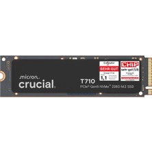 Crucial T710 SSD 2 Tb M.2 Nvme Pcıe 5.0 X4 Gen5, 14.500 Mb/s'ye Kadar Okuma, 13.800 Mb/s'ye Kadar Yazma, Dizüstü ve Masaüstü Bilgisayar Için, Tlc Nand, Dahili Sabit Sürücü - CT2000T710SSD8-01