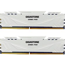 Gigastone [ddr4 Ram] Gıgastone Game Pro 16GB Kit (2X8GB) Ddr4 3200MHZ PC4-25600 CL16-18-18-40 Intel Xmp 2.0 Amd Ryzen 1.35V Udımm 288PIN Ecc Olmayan Arabelleksiz Masaüstü Yüksek Performanslı Ram Beyaz