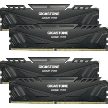 Gigastone [ddr4 Ram] Gıgastone Game Pro 64GB Kit (4X16GB) Ddr4 3200MHZ PC4-25600 CL16-18-18-40 Intel Xmp 2.0 Amd Ryzen 1.35V Udımm 288PIN Ecc Olmayan Tamponsuz Masaüstü Yüksek Performanslı Ram Siyah