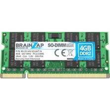 Brainzap Braınzap 4 GB Ddr2 667 Mhz PC2-5300S So-Dımm Cl6 2rx8 1.8 V Arabelleksiz Ecc Olmayan Ram Ram Dizüstü Dizüstü Bellek Modülü Bellek
