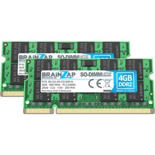 Brainzap Braınzap 8 GB (2x4 Gb) Ddr2 800 Mhz PC2-6400S So-Dımm Cl6 2rx8 1.8 V Arabelleksiz Ecc Olmayan Ram Ram Dizüstü Dizüstü Bellek Modülü Bellek