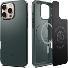 Apple Spigen iPhone 16 Pro Max Uyumlu Thin Fit Magfit Magsafe Kılıf Abyss Green Yeşil - ACS07981 - Outlet