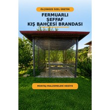 Morilu Fermuarlı Şeffaf Kamelya Balkon Kapama Brandası, Montaj Malzemeli 0.8 mm Özel Ölçü Kış Bahçesi