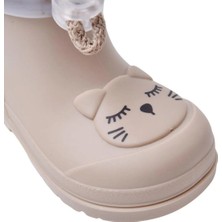Igor W10322-004 Mendi Gato Kız Çocuk Yağmur Çizmesi Bej Standart Kalıp Düz Topuklu Su Geçirmez