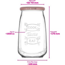 Lav Tasty Cam Kavanoz Tekli Büyük Boy 1050 ml