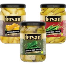 Fersan Biber Turşusu 370 cc 3 Lü Karma Paket / Biberiye - Yakan Biber - Jalapeno