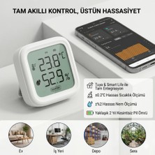 Wifi LCD Ekranlı Sıcaklık ve Nem Sensörü (Tuya - Smartlife Uyumlu)