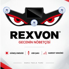 Solar Devil Eyes Güneş Enerjili Şeytan Göz LED Araç Cam Işığı Vantuzlu Hareket Sensörlü Type-C