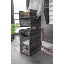 Mithra Life 6 Lı Kayar Raf Organizer Gri Dolap Içi Kıyafet Aksesuar Düzenleyici 45X35 cm MIT126