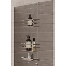 Geseus Üç Katlı Asmalı Banyo Duş Rafı Krom Renkli Modern Tasarım ile Şık Görünüm LM580