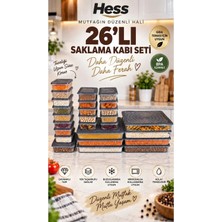 Hess Mikrodalga ve Difriz Uyumlu 26 Adet Saklama Kabı Seti 2400MLX7+1200X1+600X18