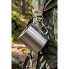 Binbirreyon Karabinalı Bardak  Paslanmaz Çelik Mug Kamp Bardağı 300ML HD017