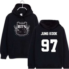 BarsDepo Bts Junh Kook Baskılı Hoodie Sweatshirt %100 Pamuk | Supriz Hediyeli