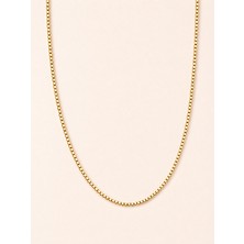 Takı Ustası 925 Ayar Gümüş Venedik Zincir Kolye – Box Chain Kutu Zincir Minimal Ince Gümüş Kolye