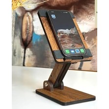 Eğim ve Yükseklik Ayarlanabilir Telefon Standı (Ceviz)
