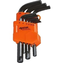 Rico Rıco 013-RC2899 Allen Anahtar Takımı Düz Kısa 9 Parça