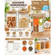 Palpak Ahşap Kapaklı Kavanoz Görünümlü Saklama Poşeti ( 15X22-700 ml ) 100 Adet